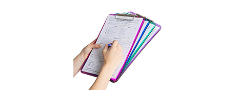 UNSPECIFIED MANUFACTURER VIBRANT A4 TRANSLUCENT PLASTIC CLIPBOARDS WITH HOOK (6 PACK)