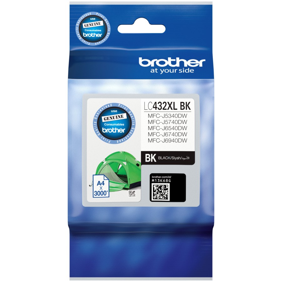 BROTHER LC432XLBK HIGH YIELD BLACK INK CARTRIDGE FOR RELIABLE PRINTING