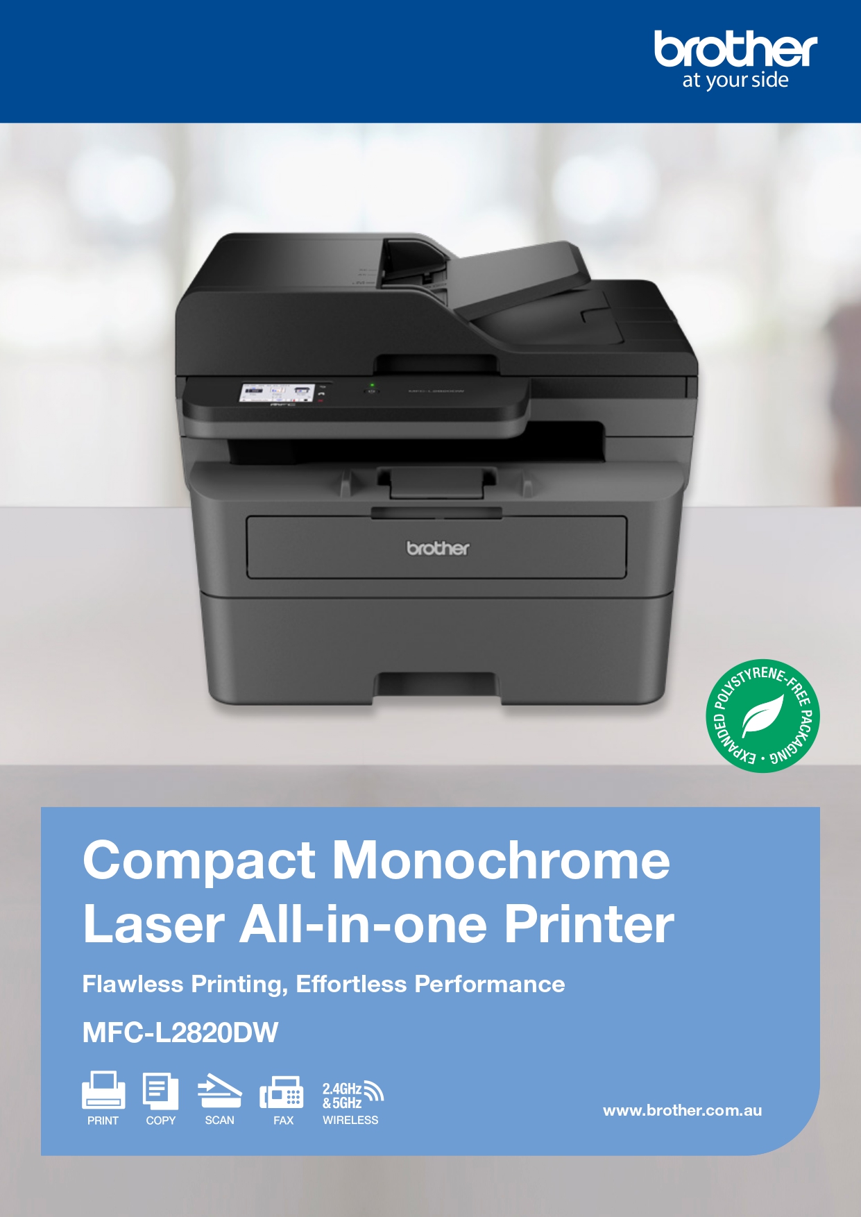 BROTHER MFC-L2820DW MONOCHROME LASER PRINTER | GERALDTON