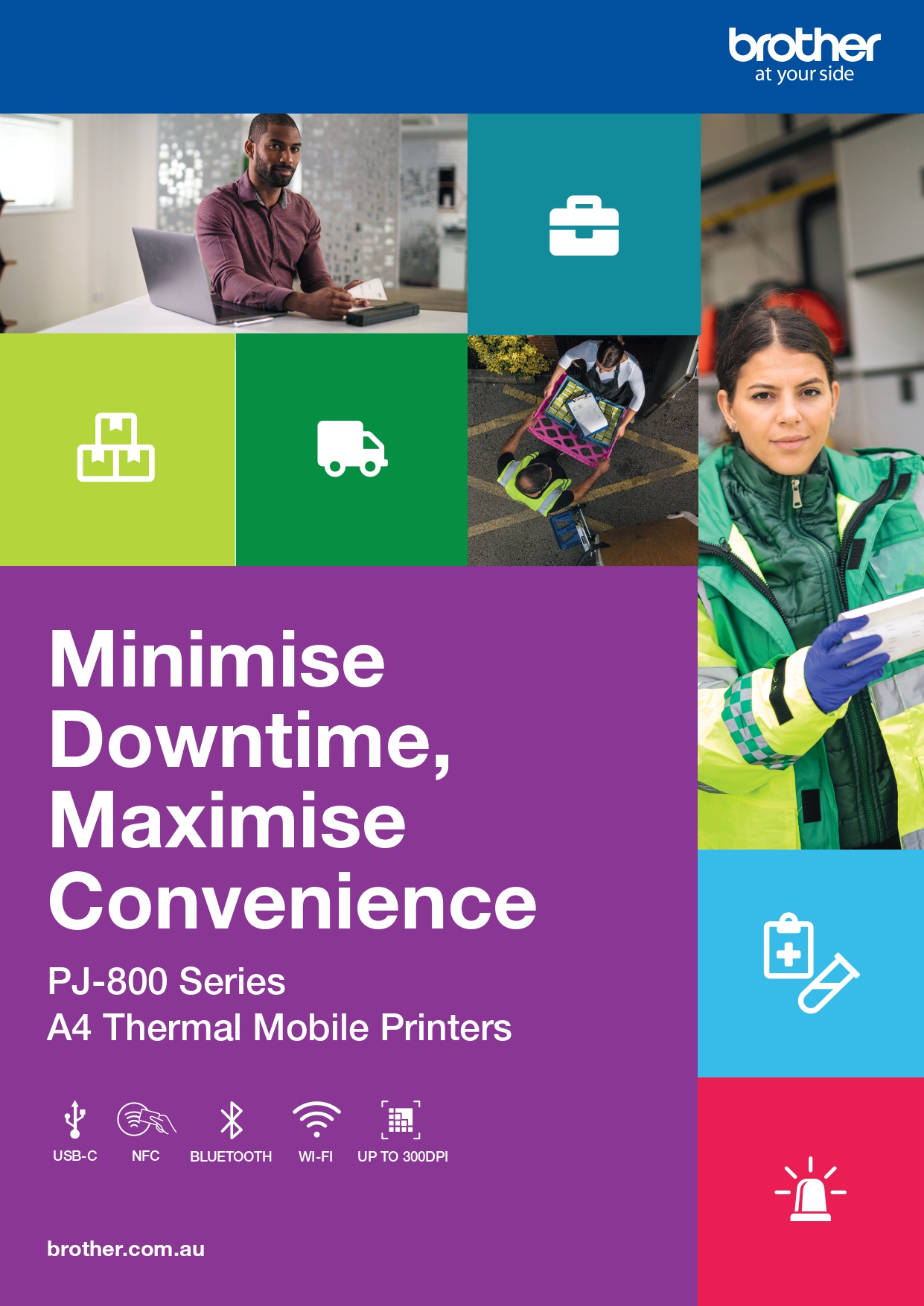 BROTHER PJ-822 MOBILE THERMAL PRINTER BUNDLE PACK