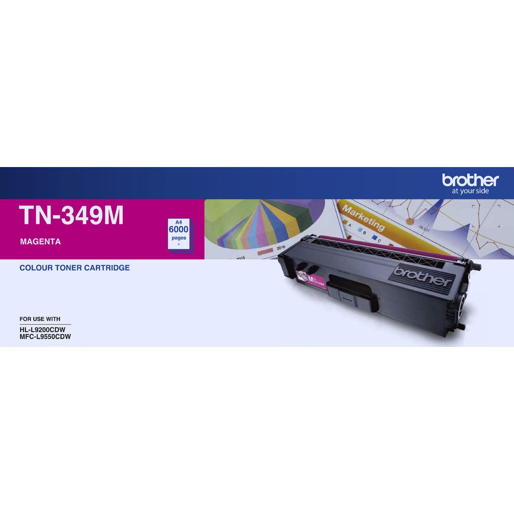 BROTHER TN-349M HIGH YIELD MAGENTA TONER CARTRIDGE
