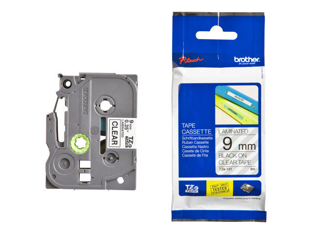 BROTHER TZE-121 BLACK ON CLEAR LABEL TAPE 12MM
