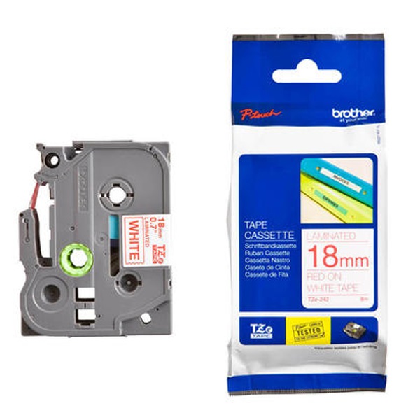 BROTHER TZE-242 BLACK ON WHITE LABEL TAPE 18MM