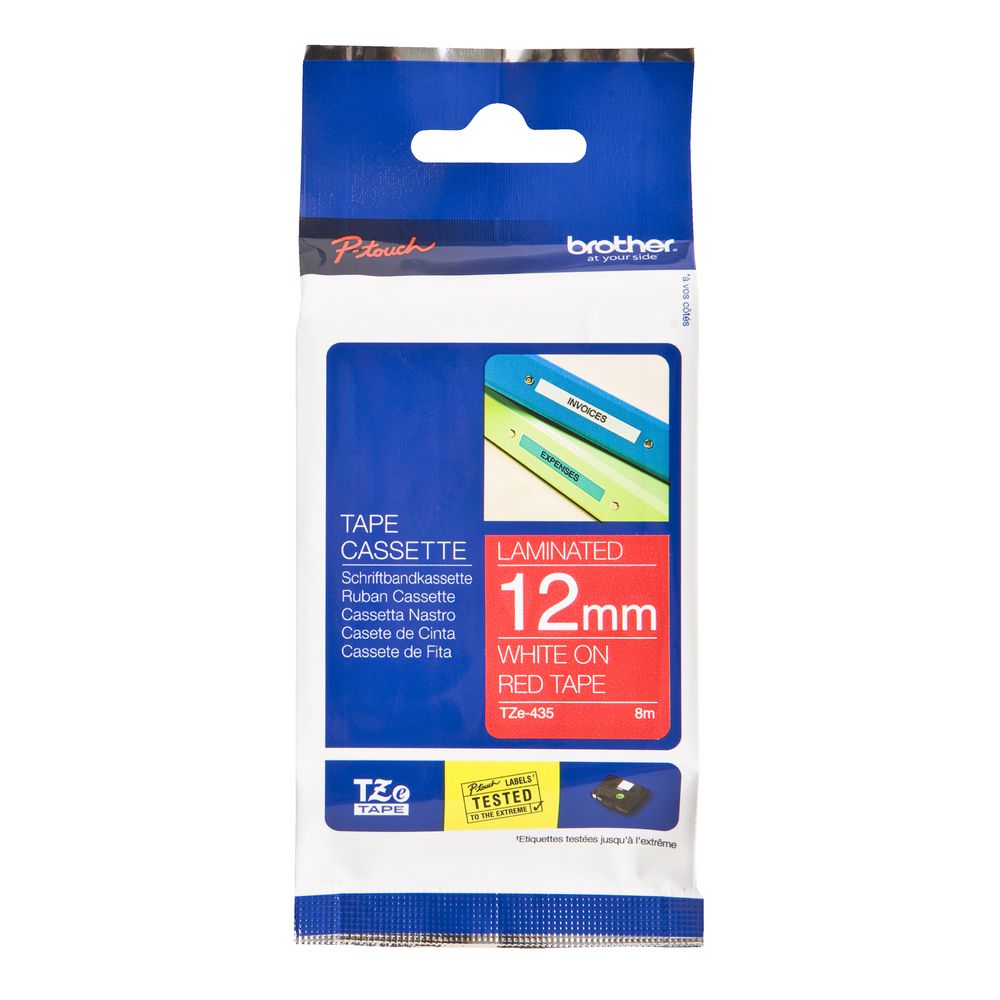 BROTHER TZE-435 BLACK ON WHITE LABEL TAPE 12MM