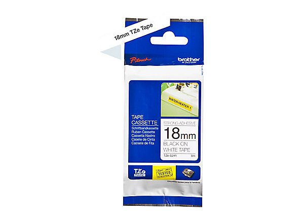 BROTHER TZE-S241 BLACK ON WHITE STRONG ADHESIVE TAPE 24MM