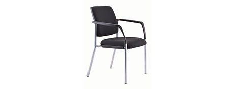 BURO LINDIS GUEST CHAIR WITH ARMS - BLACK FOR BOARDROOMS