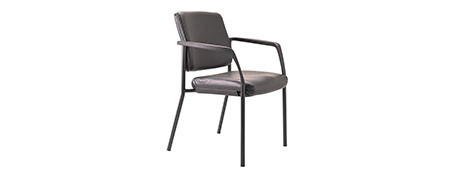 BURO LINDIS GUEST CHAIR WITH ARMS - BLACK