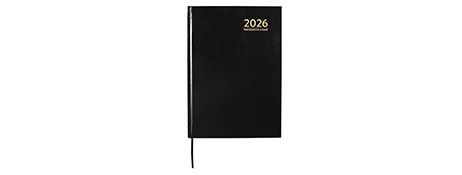 CUMBERLAND A4 BLACK CASEBOUND 2026 DIARY - DAILY PLANNER