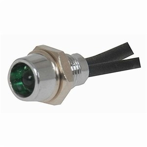 GENERIC COMPONENT 3MM GREEN LED INDICATOR LIGHT WITH CLASSY CHROME CASING