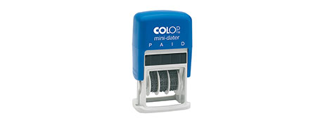 COLOP S160/L2B MINI DATER STAMP WITH 'PAID' - CLEAR IMPRINTS