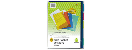 UNSPECIFIED MANUFACTURER COPYSAFE POCKET DIVIDERS WITH COLOURED TABS FOR FILING