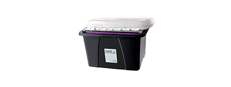 CRYSTALFILE PORTABLE FILE BOX WITH SUSPENSION RAILS - 32L BLACK