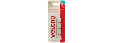 VELCRO BRAND DAMAGE-FREE HANGING STRIPS WHITE - EASY REMOVABLE MOUNTS