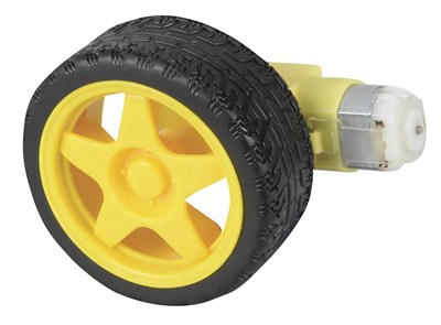 GENERIC COMPONENT DC GEARED MOTOR WITH RUBBER WHEEL FOR ROBOTICS & DIY