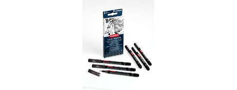 DERWENT LINE MAKERS BLACK FINE LINER PENS - 0.05 TO 0.8MM
