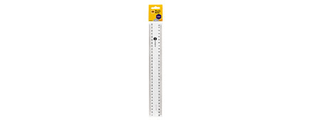 DURABLE 30CM CLEAR PLASTIC RULER WITH METRIC MARKINGS