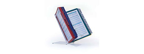 DURABLE A4 TABLETOP DISPLAY SYSTEM WITH 20 COLOURED PANELS