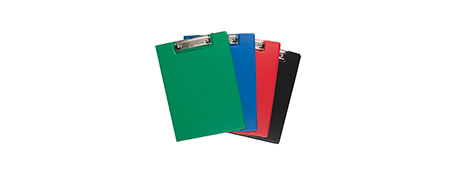 GENERIC/UNSPECIFIED MANUFACTURER DURABLE POLYPROPYLENE CLIPBOARDS WITH WIRE CLIPS - ASSORTED COLOURS
