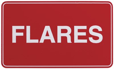 CABINET & BULKHEAD CONTENT SIGNS - 100X60MM 'FLARES'