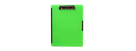 SLIMCASE SLIMLINE NEON GREEN CLIPBOARD WITH SIDE OPENING FOR A4