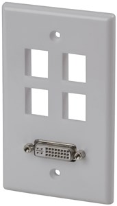 GENERIC/UNSPECIFIED MANUFACTURER DVI WALL PLATE WITH 4 KEYSTONE PORTS FOR CUSTOM SETUPS