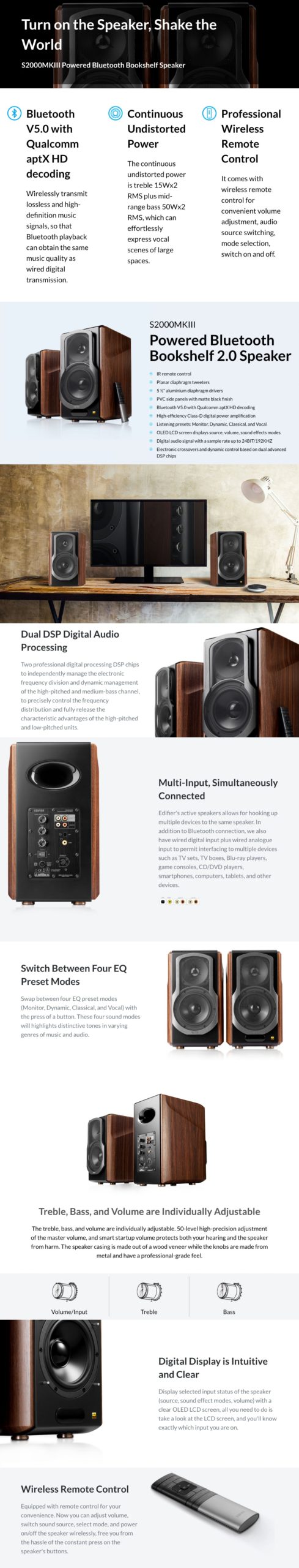 EDIFIER S2000MKIII ACTIVE BOOKSHELF SPEAKERS - PREMIUM AUDIO