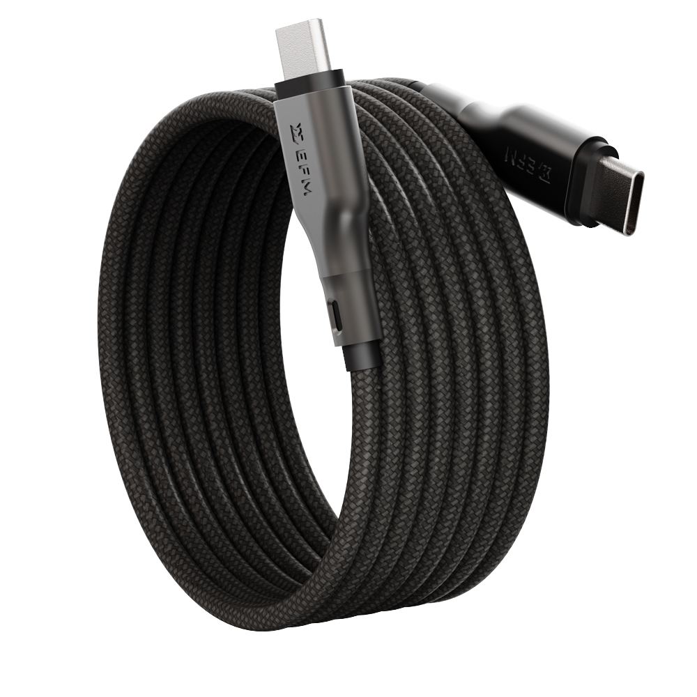 EFM MAG-COIL USB-C CABLE 2M: MAGNETIC SELF-COILING POWER