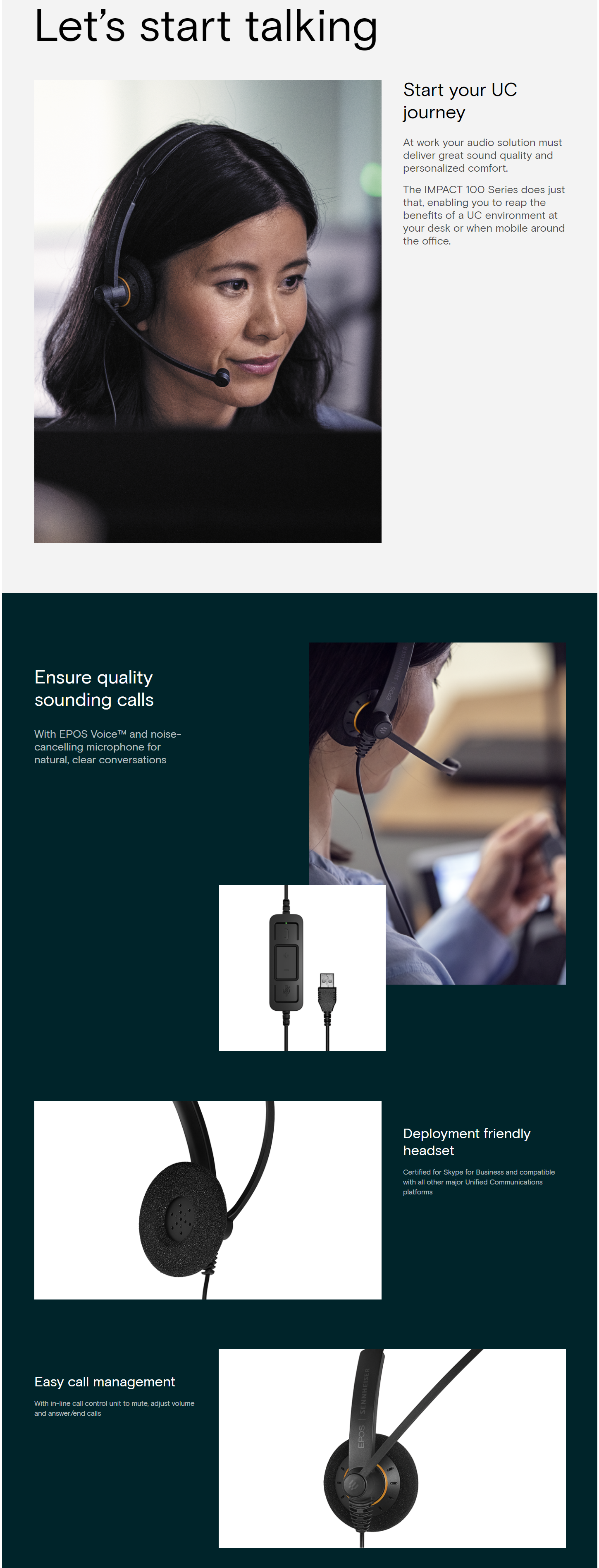 EPOS HEADSET FOR CLEAR COMMUNICATION & FOCUS