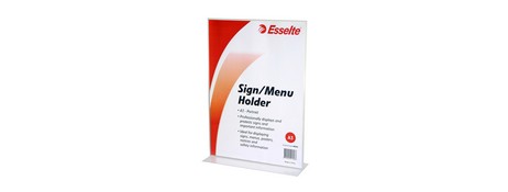 ESSELTE A3 PORTRAIT 2-SIDED CLEAR MENU/SIGN HOLDER