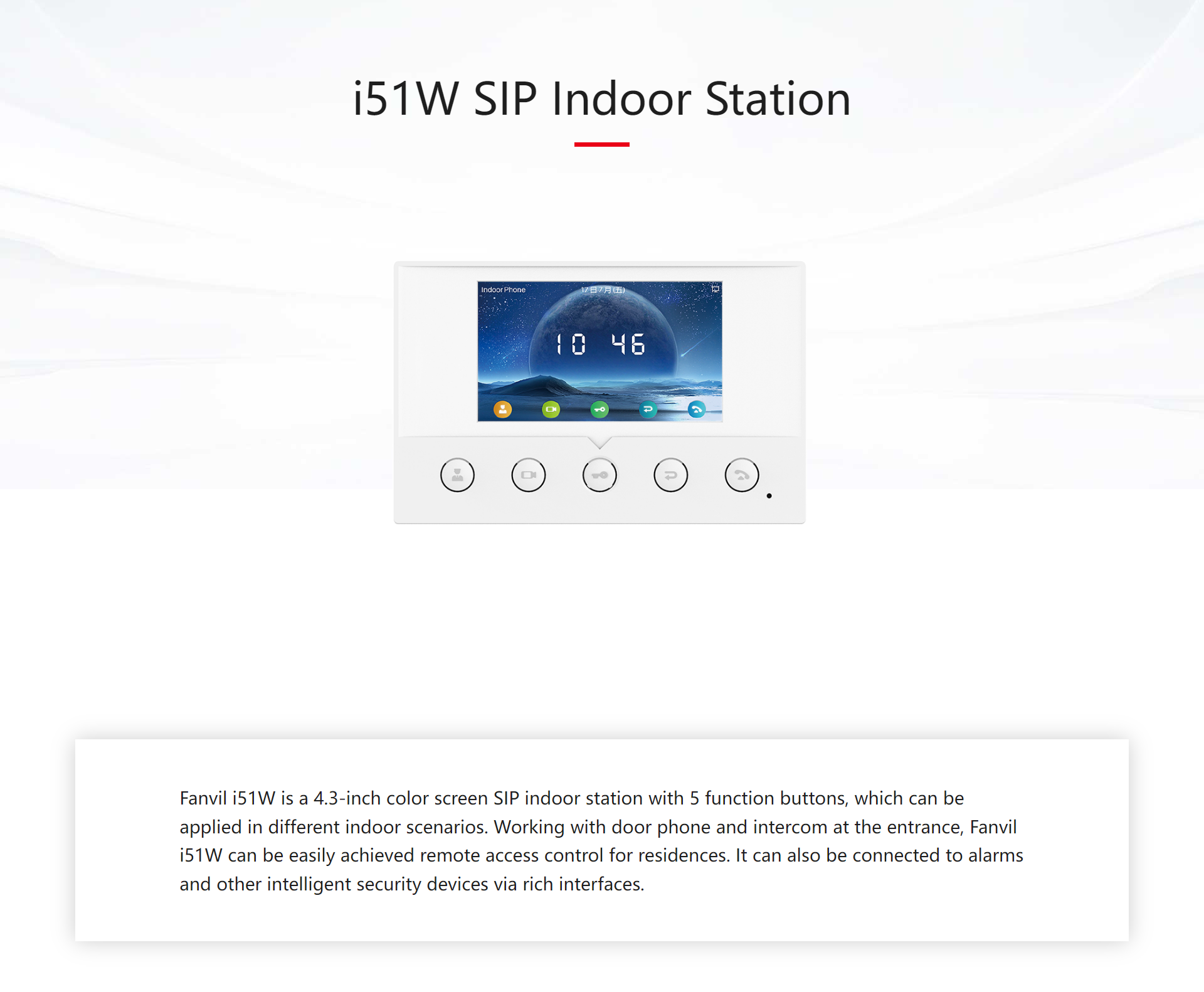 FANVIL I51W WI-FI VIDEO INTERCOM DOOR STATION FOR GERALDTON HOMES