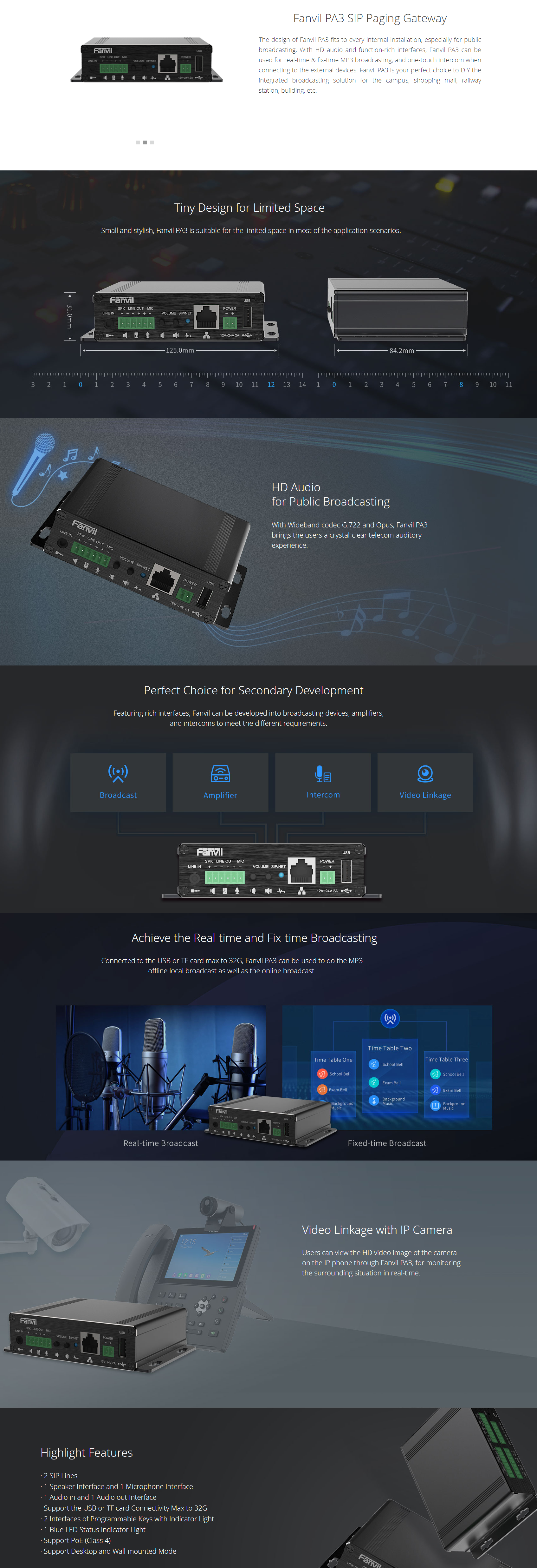 FANVIL PA3: PROFESSIONAL PAGING AMPLIFIER FOR CLEAR COMMUNICATION