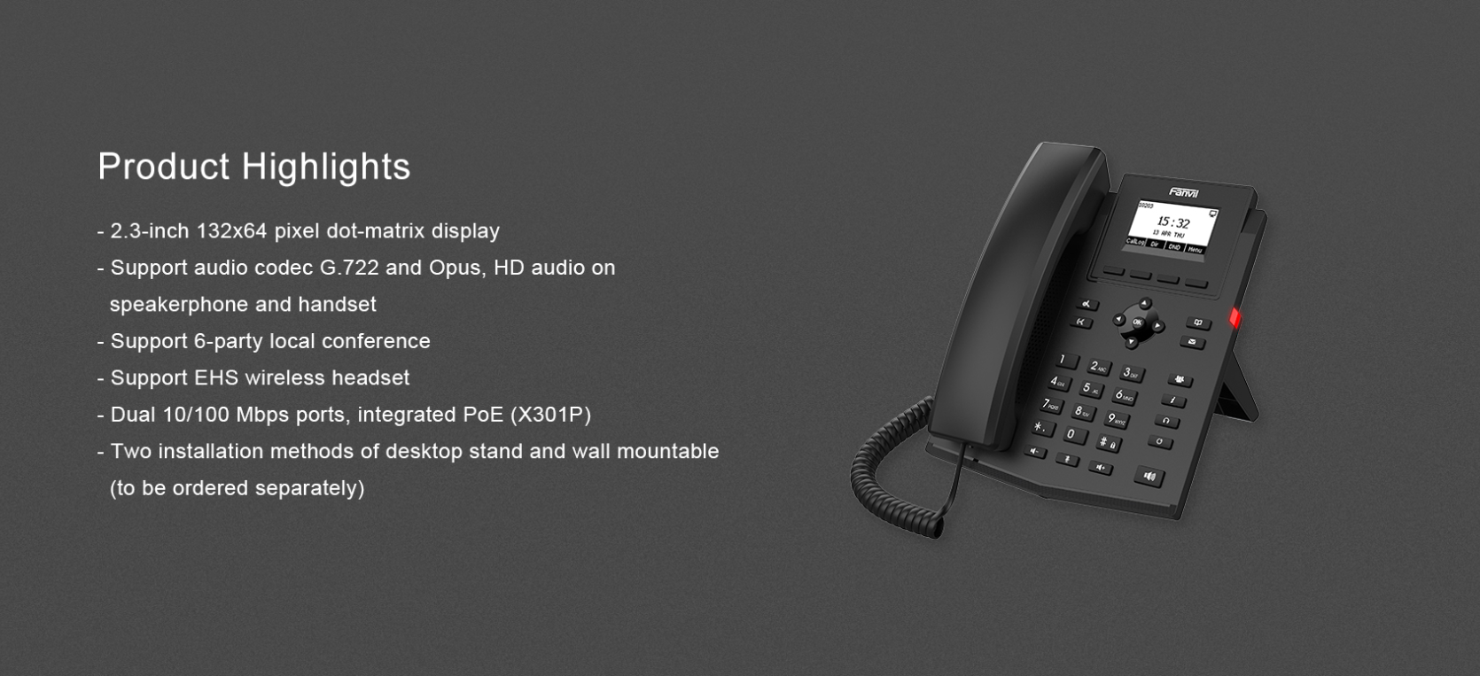 FANVIL X301P IP PHONE: RELIABLE DESK COMMUNICATION