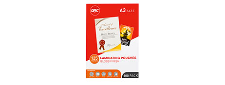 GBC A3 125 MICRON LAMINATING POUCHES FOR DOCUMENT PROTECTION