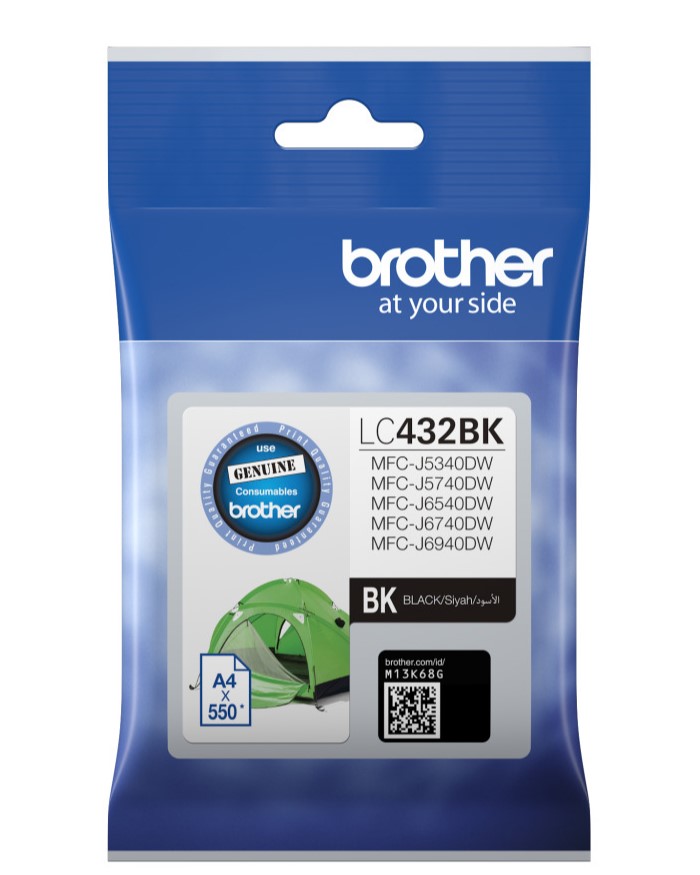 BROTHER LC-432BK BLACK INK CARTRIDGE FOR RELIABLE PRINTING