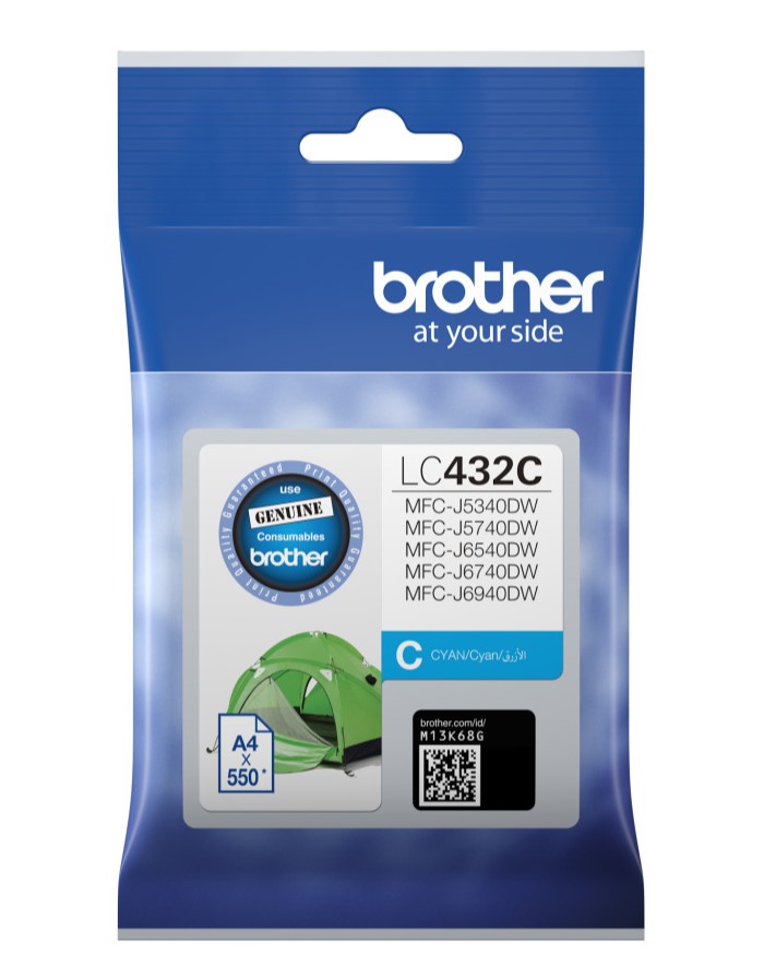 BROTHER LC432C CYAN INK CARTRIDGE FOR RELIABLE PRINTING