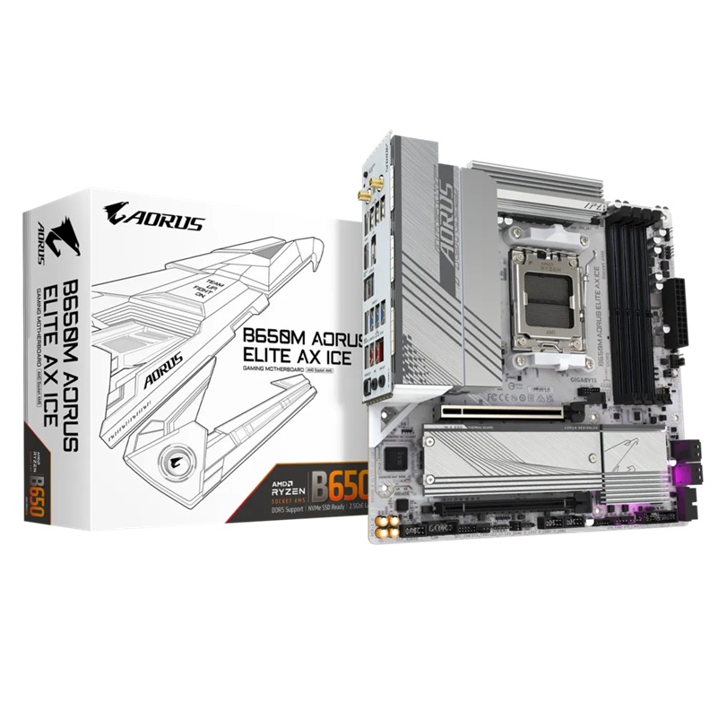 GIGABYTE B650M AORUS ELITE AX ICE MOTHERBOARD