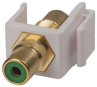 GENERIC/UNSPECIFIED MANUFACTURER GOLD PLATED RCA GREEN KEYSTONE INSERT FOR CLEAN CONNECTIONS