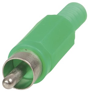 UNSPECIFIED MANUFACTURER BUDGET GREEN PLASTIC RCA PLUG CONNECTOR FOR AUDIO REPAIRS