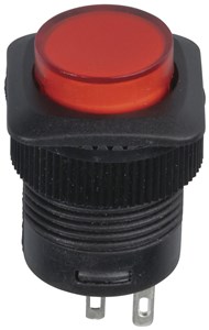 SPST LED PUSH BUTTON SWITCH - RED ILLUMINATED ON/OFF