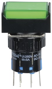 UNSPECIFIED MANUFACTURER DPDT GREEN ILLUMINATED PUSHBUTTON SWITCH IP65 RATED
