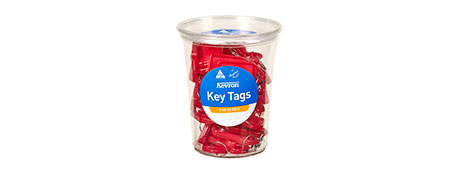 KEVRON ID5 RED PLASTIC KEY TAGS FOR EASY IDENTIFICATION