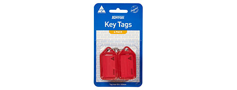KEVRON RED ID5 KEY TAGS - DURABLE PLASTIC & EASY LABELLING
