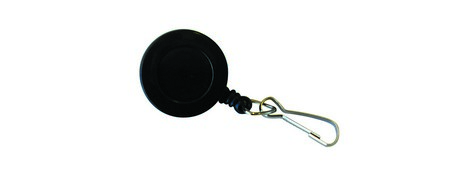 KEVRON BLACK BADGE REEL ID CARD HOLDER WITH SWIVEL CLIP