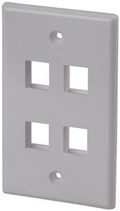 UNSPECIFIED MANUFACTURER KEYSTONE WALL PLATE QUAD: FLUSH MOUNT FOR 4 JACKS
