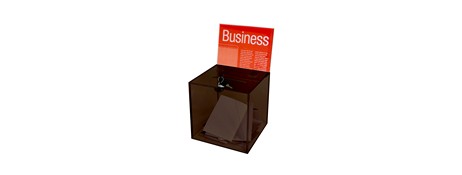 ESSELTE LARGE SMOKE BALLOT BOX WITH LOCK FOR ENTRIES