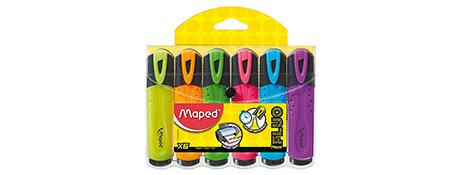 MAPED VIVID INK HIGHLIGHTERS - ASSORTED COLOURS FOR CLEAR NOTES