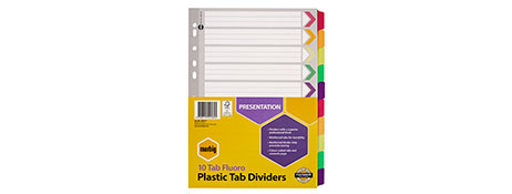 MARBIG A4 FLUORO INDEX DIVIDERS FOR EASY FILING