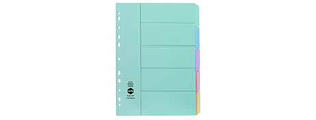 MARBIG A4 PASTEL INDEX DIVIDERS FOR EASY FILING ORGANIZATION