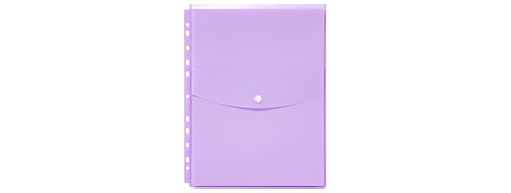 MARBIG A4 PASTEL PURPLE BINDER WALLET WITH BUTTON CLOSURE
