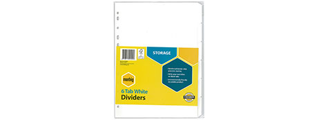 MARBIG A4 WHITE MANILA INDEX DIVIDERS FOR FILING